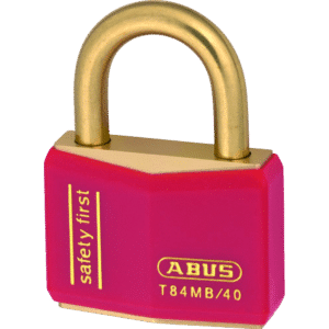 ABUS T84MB Series Brass Open Shackle Padlock - 43mm Brass Shackle KA (8404) Red T84MB/40 Boxed