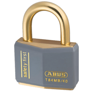 ABUS T84MB Series Brass Open Shackle Padlock - 43mm Brass Shackle KA (8405) Grey T84MB/40 Boxed