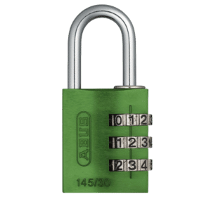 ABUS 145 Series Coloured Aluminium Combination Open Shackle Padlock - 30mm Assorted Colours 145/30 Visi