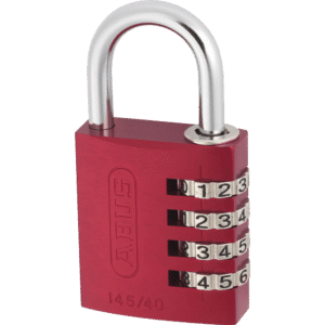 ABUS 145 Series Coloured Aluminium Combination Open Shackle Padlock - 40mm Assorted Colours 145/40 Visi