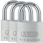 ABUS Titalium 64TI Series Open Shackle Padlock - 40mm KA Triple Pack 64TI/40 Visi