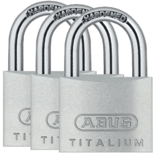 ABUS Titalium 64TI Series Open Shackle Padlock - 40mm KA Triple Pack 64TI/40 Visi