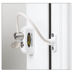 JACKLOC Pro-5 Lockable Cable Window Lock - White