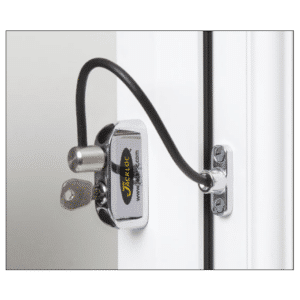 JACKLOC Pro-5 Lockable Cable Window Lock - Chrome (black sleeve)