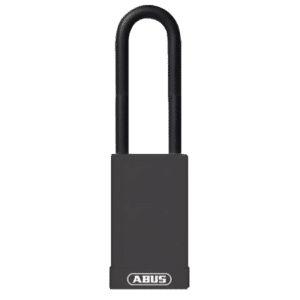 ABUS 74HB Series Long Shackle Lock Out Tag Out Coloured Aluminium Padlock - Black