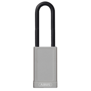 ABUS 74HB Series Long Shackle Lock Out Tag Out Coloured Aluminium Padlock - Grey