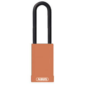 ABUS 74HB Series Long Shackle Lock Out Tag Out Coloured Aluminium Padlock - Orange