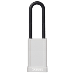ABUS 74HB Series Long Shackle Lock Out Tag Out Coloured Aluminium Padlock - White