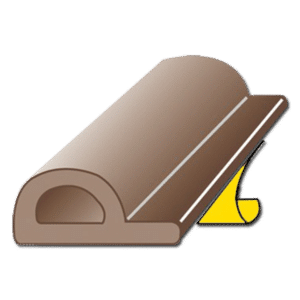 EXITEX P Strip Self Adhesive Door Seal - Brown