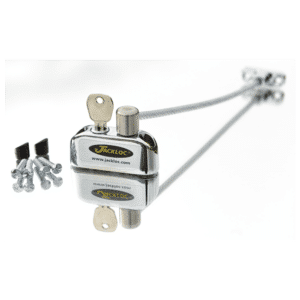 JACKLOC Pro-5 Lockable Cable Window Lock - Chrome (clear sleeve)