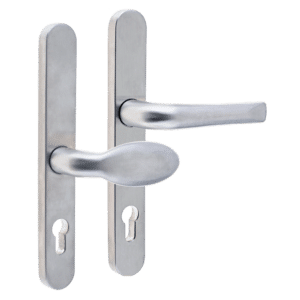 MILA Supa 92/62mm Sprung Lever/Pad - 240mm Backplate - Brushed Stainless Steel