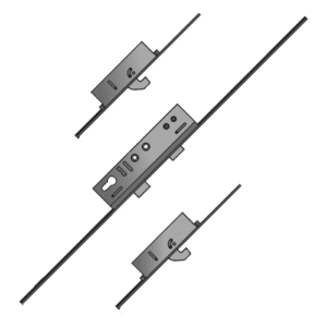 LOCKMASTER Lever Operated Latch & Deadbolt Twin Spindle - 2 Hook - 45/92-62