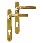 Greenteq Alpha 92 Lever/Lever UPVC Furniture - 220mm Backplate - Gold