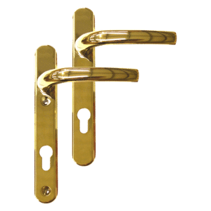 Greenteq Alpha 92 Lever/Lever UPVC Furniture - 220mm Backplate - Gold