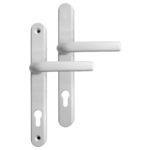 Greenteq Alpha 92 Lever/Lever UPVC Furniture - 250mm Backplate - White
