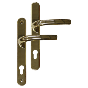 Greenteq Alpha 92 Lever/Lever UPVC Furniture - 250mm Backplate - Gold