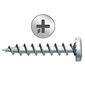 RAPIERSTAR Sharp Point Screws With Shallow Pan Head For Non-Reinforced UPVC - 4.8mm x 25mm ZP (Qty 1000)