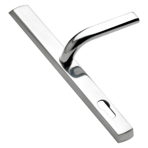 LOXTA 92 Lever/Lever UPVC Furniture - 278mm Backplate - Polished Silver