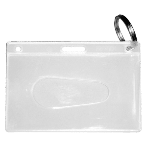 KEVRON ID18 BG50 Clear Card Holder with Ring Bag of 50 - Clear