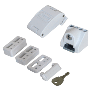 JACKLOC Titan Robust Folding Window Restrictor - White
