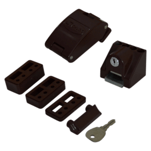 JACKLOC Titan Robust Folding Window Restrictor - Brown