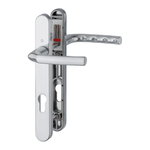 HOPPE Birmingham 92mm UPVC Lever Door Furniture 122mm Screw Centers 1117/3811N - 92mm Centres Satin Polished Chrome