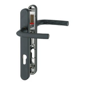 HOPPE Birmingham 92mm UPVC Lever Door Furniture 122mm Screw Centers 1117/3811N - 92mm Centres Black