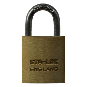 B&G STA-LOCK C Series Brass Open Shackle Padlock - Steel Shackle - 25mm KD - C100