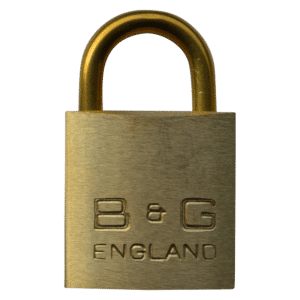 B&G Warded Brass Open Shackle Padlock - Brass Shackle - 32mm KD - D101B
