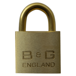 B&G Warded Brass Open Shackle Padlock - Brass Shackle - 38mm KA `D4` - D102B