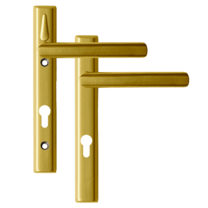 LOXTA Stealth Double Locking Lever Handle (Euro External) - 122mm 92PZ - Polished Gold