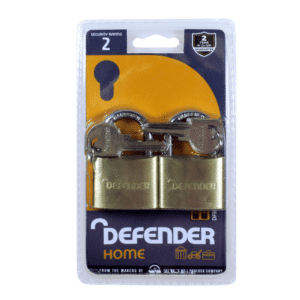 DEFENDER Brass Open Shackle Padlock - 20mm KA Twin Pack