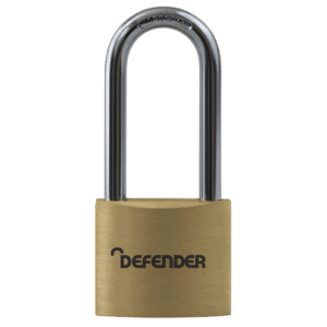 DEFENDER Brass Long Shackle Padlock - 40mm KD Long Shackle