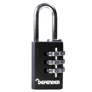 DEFENDER Black Diecast Combination Padlock - 20mm