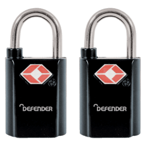 DEFENDER TSA Travel Sentry Padlock - Key Locking - 20mm KA Twin Pack