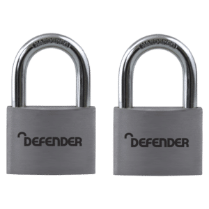 DEFENDER Aluminium Open Shackle Padlock - 40mm KA Twin Pack