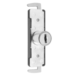 L&F 5825 Double Claw Cupboard Lock - Chrome With Black Backplate