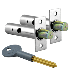 YALE PM444 Door Security Rack Bolt - 60mm CH 2 Bolts 1 Key Visi