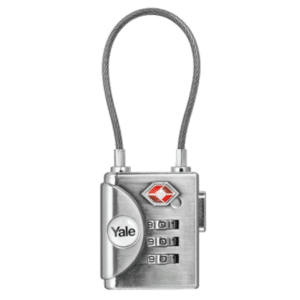 YALE YTP3 TSA Soft Shackle Combination Padlock - Silver