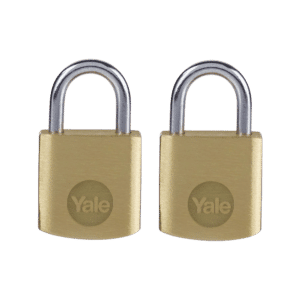 YALE Y110B Brass Open Shackle Padlock - 20mm Pack of 2 Keyed Alike