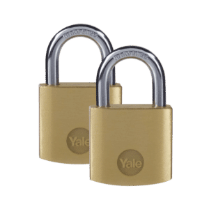 YALE Y110B Brass Open Shackle Padlock - 30mm Pack of 2 Keyed Alike