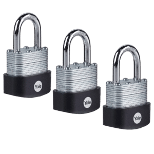 YALE Y125B High Security Laminated Steel Open Shackle Padlock - 40mm - Pack of 3