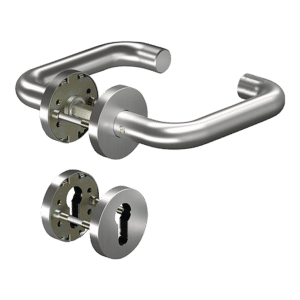 DORMAKABA Ogro Core Round Bar Return Lever Handle Set To Suit SVP Lock Stainless Steel - 90050063189