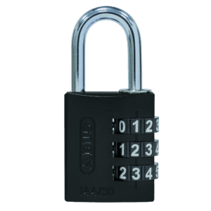 ABUS 144/30 Combination Padlock 30mm Body - Black (3 Wheel)