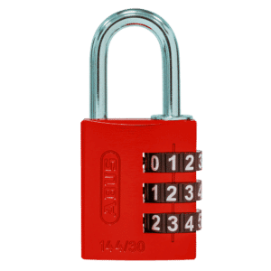 ABUS 144/30 Combination Padlock 30mm Body - Red (3 Wheel)