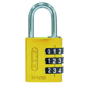 ABUS 144/30 Combination Padlock 30mm Body - Yellow (3 Wheel)