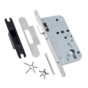 BRITON 5750 DIN Standard Euro Nightlatch Case 60mm Backset - Radius 5750.60.R.SS