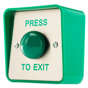 ICS Exit Button Green Dome Surface Fitting 1 Gang Low Duty - DRB044S-SS-PTE