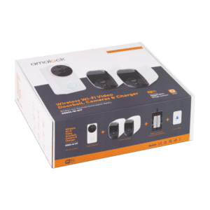 AMALOCK DB801 Wireless Doorbell & Chime Kit With 2 x White CAM200A Camera, Battery Charger And Rechargeable Batteries - White DB801-W-KIT