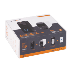 AMALOCK DB701 Wireless Doorbell & Chime Kit With 1 x White CAM200A Camera, Battery Charger And Rechargeable Batteries - Black DB701-B-KIT